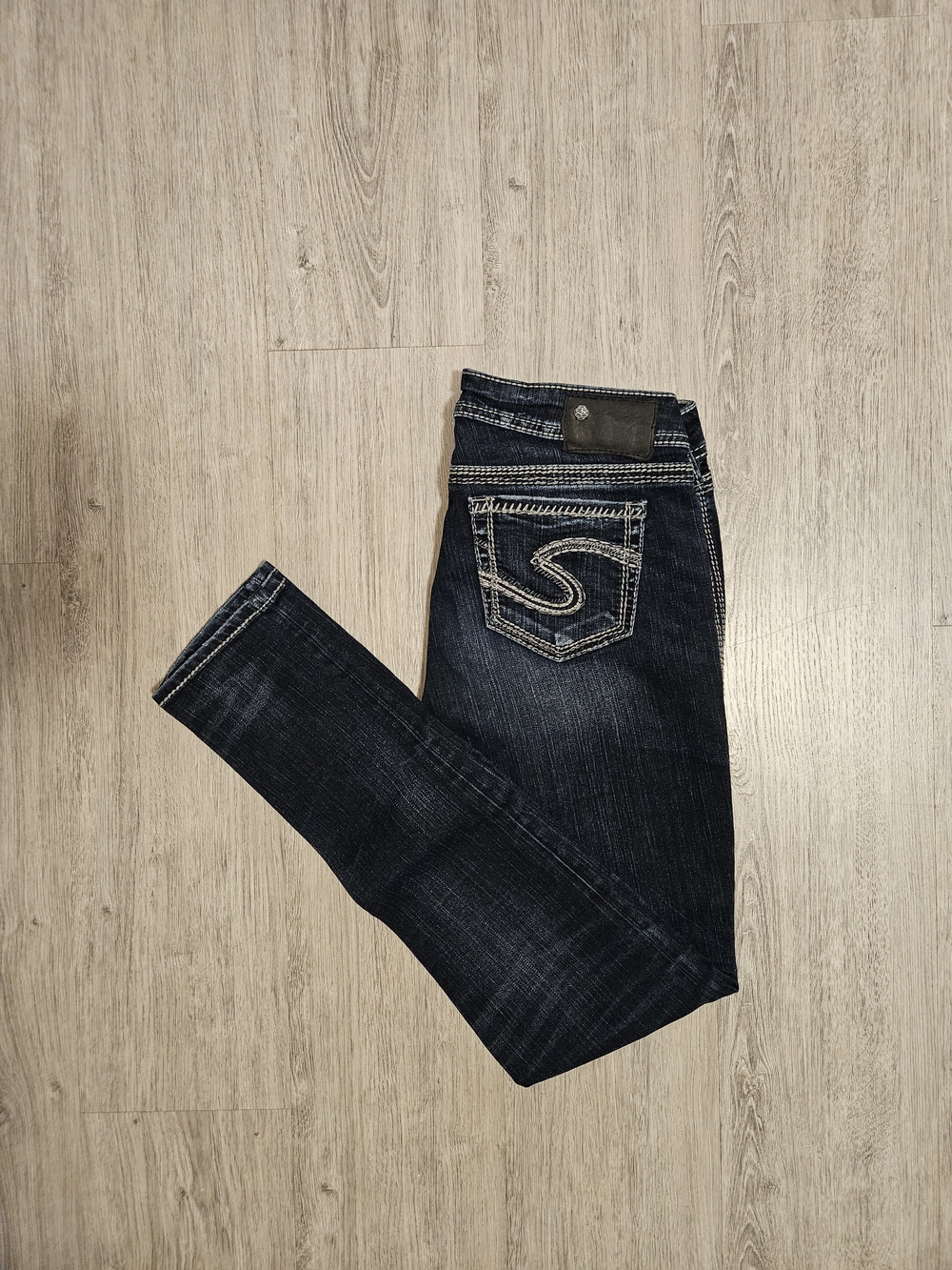 Silver Jeans Aiko Dark Blue '29x31' Mid Skinny Jeans with Accent Stitching